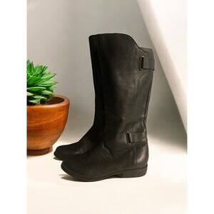 Ciao Bella‎ Black Pebbled Leather Tall Knee-High Riding Boots Women’s Size 8.5